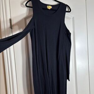Lilly Slight Sparkle Black Sleeveless/Open Shoulder Dress
